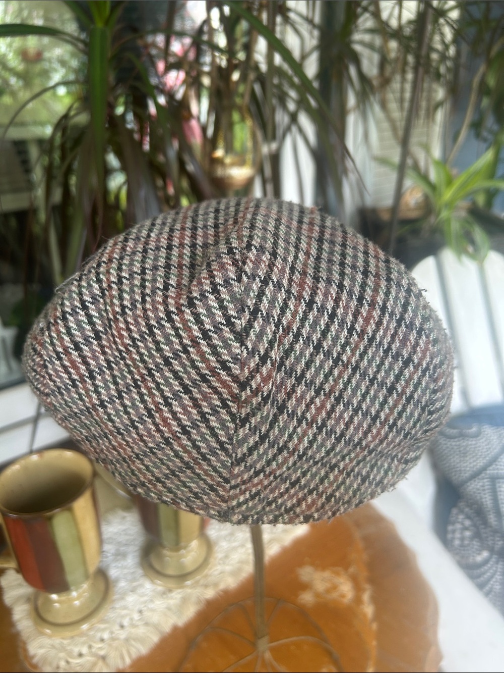 Tweed Houndstooth Flat Cap - Picture 4 of 7